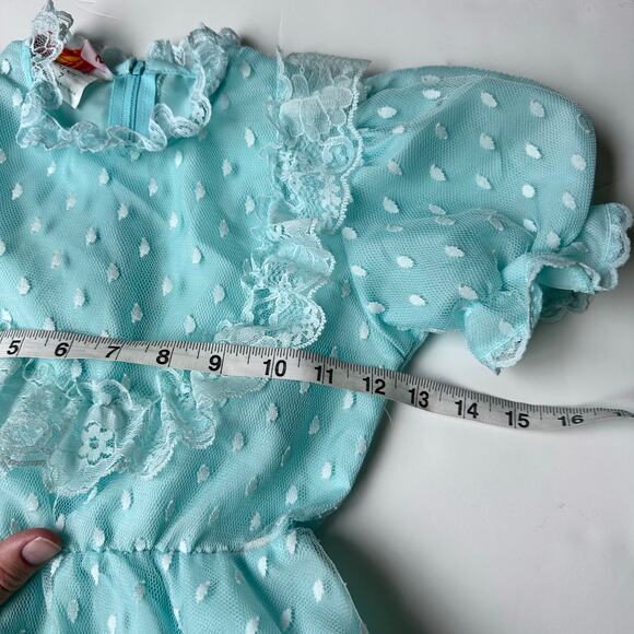 Vintage classmate fashions Teal Lace Layered Dress - Size 7 - Stunning! - Picture 3 of 5